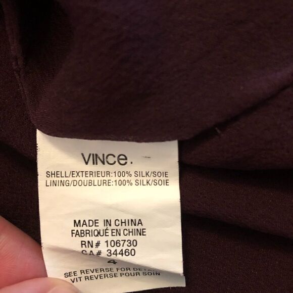 Vince | Plum Purple Silk Chiffon Blouse - Picture 4 of 5